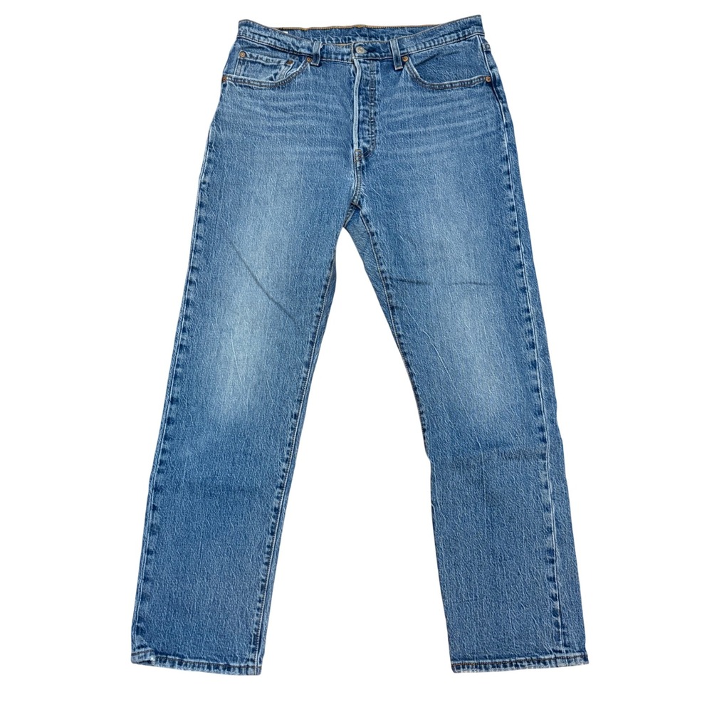 Levi's Jeans Women 32 Blue 501 Original Straight Leg Button Fly Premium Stretch
